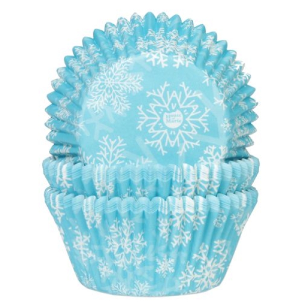Baking Cases - Snowflakes Blue